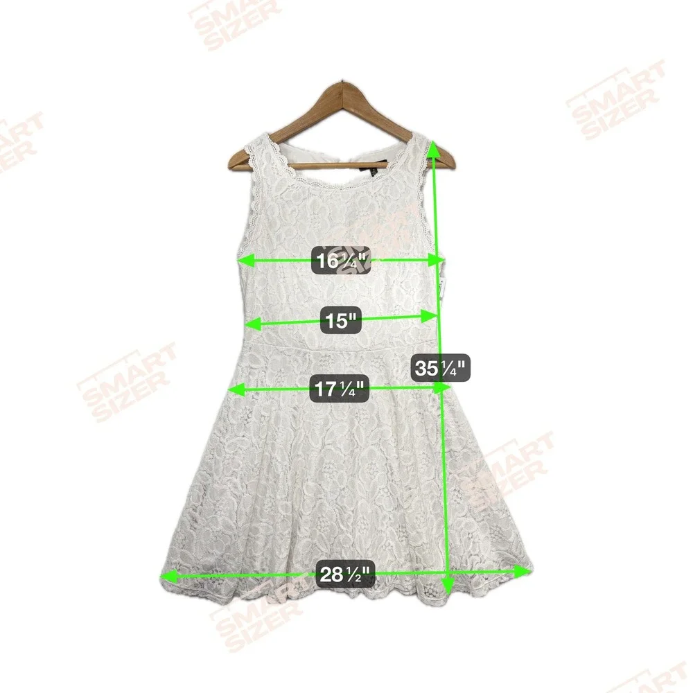 City Studio White Lace Fit Flare Dress Sleeveless Scalloped Neckline Size‎ 11